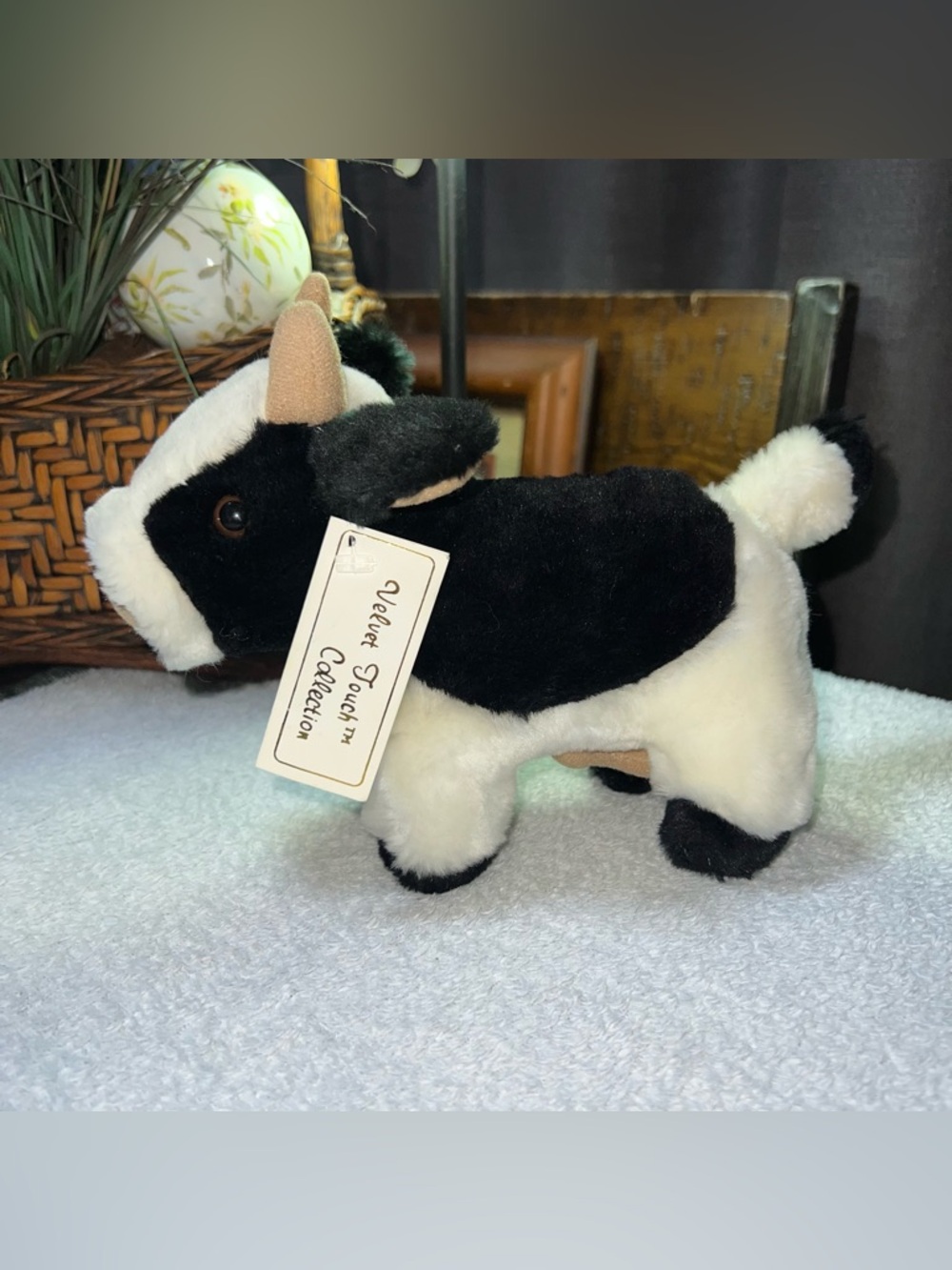 Vintage Velvet Touch Collection Plush Cow – Farm Friends #1160 Jerry Elsner